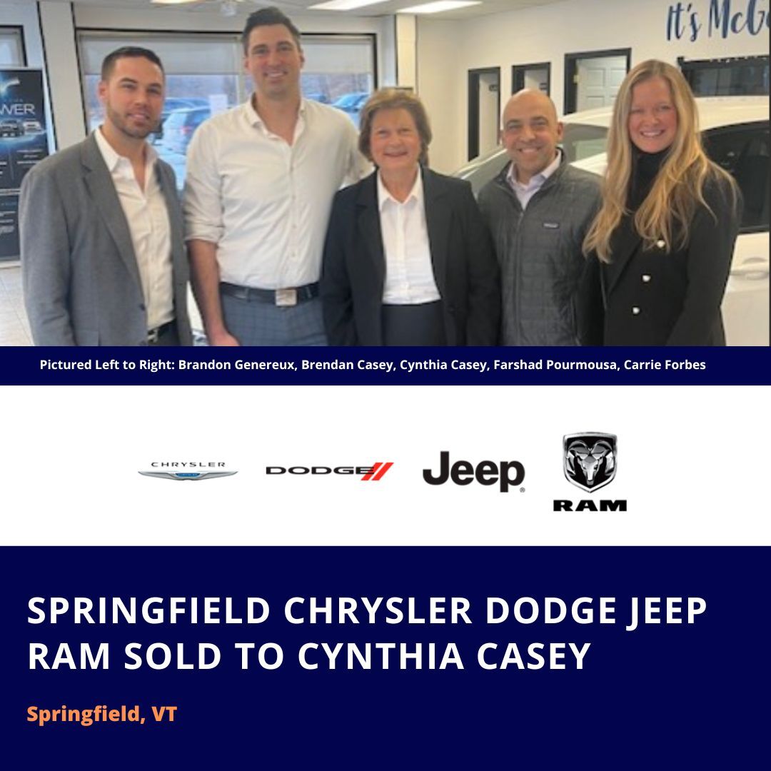 McGee Chrysler Dodge Jeep Ram of Springfield, VT sold to Cynthia Casey